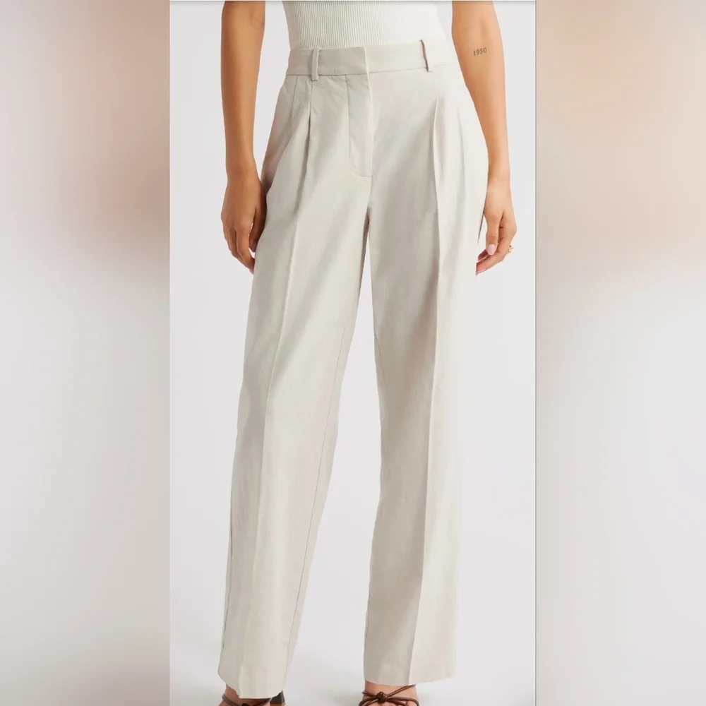 Open Edit Everyday Linen Blend Pants • Grey Moonbeam 2️⃣ - Picture 2 of 11